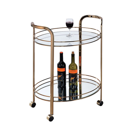 Starla Contemporary Serving Cart In Champagne  By Benzara | Bar Carts |  Modishstore 