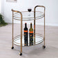 Starla Contemporary Serving Cart In Champagne  By Benzara | Bar Carts |  Modishstore  - 2