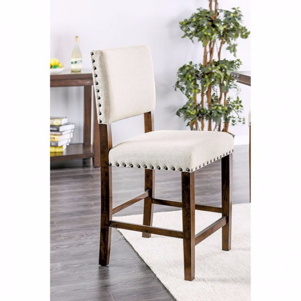 Glenbrook Counter Height Chair, Brown Cherry Finish, Set Of 2  By Benzara | Armchairs |  Modishstore  - 2