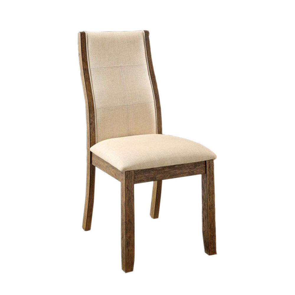 Onway Contemporary Side Chair, Oak & Beige, Set Of 2  By Benzara | Armchairs |  Modishstore  - 2