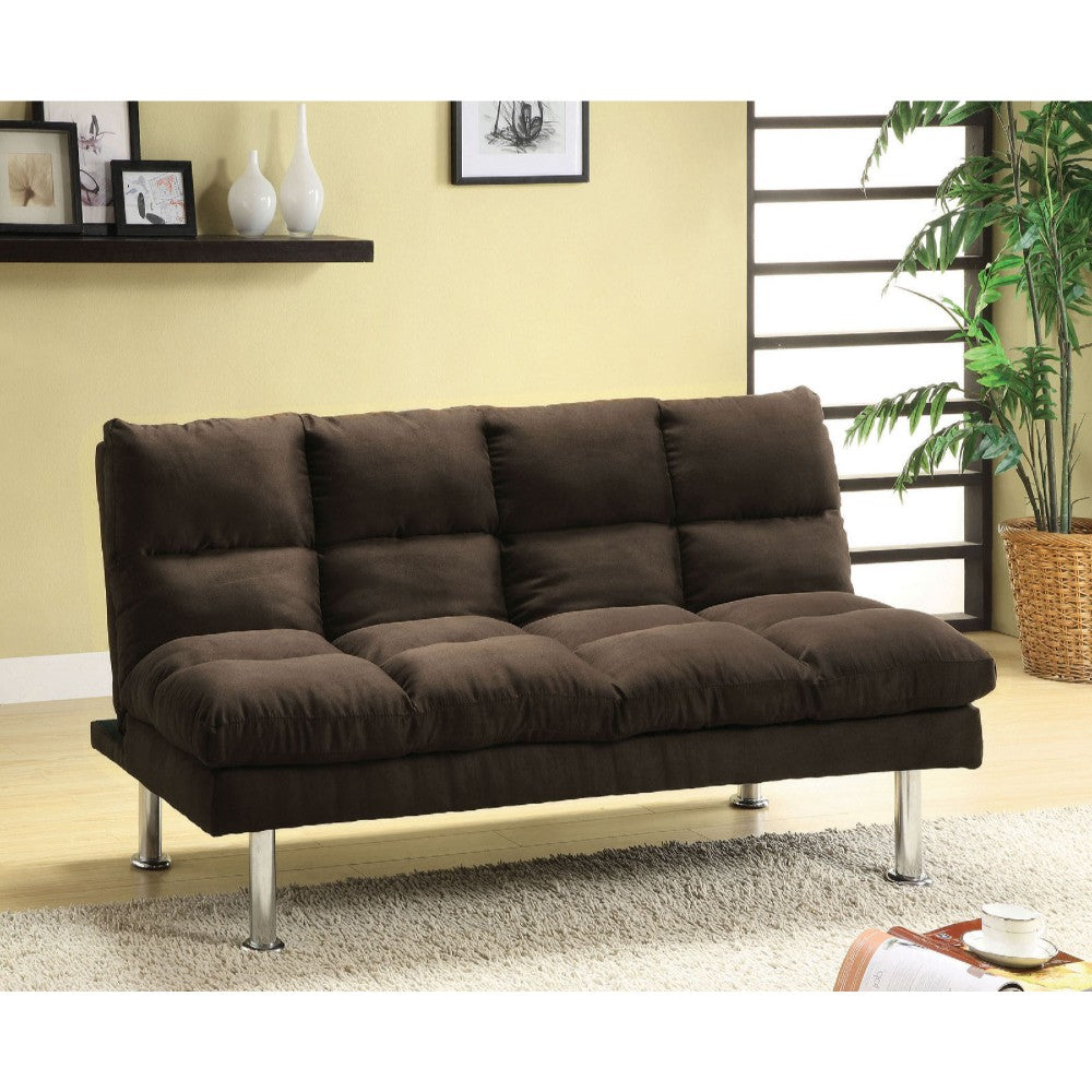 Saratoga Contemporary Saratoga Micro-Fiber Sofa Futon, Expresso By Benzara | Sofas |  Modishstore 