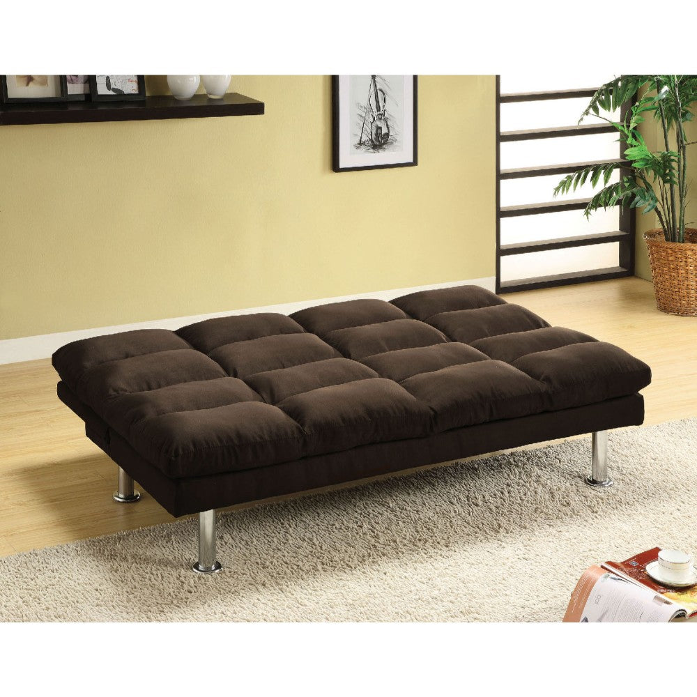 Saratoga Contemporary Saratoga Micro-Fiber Sofa Futon, Expresso By Benzara | Sofas |  Modishstore  - 2