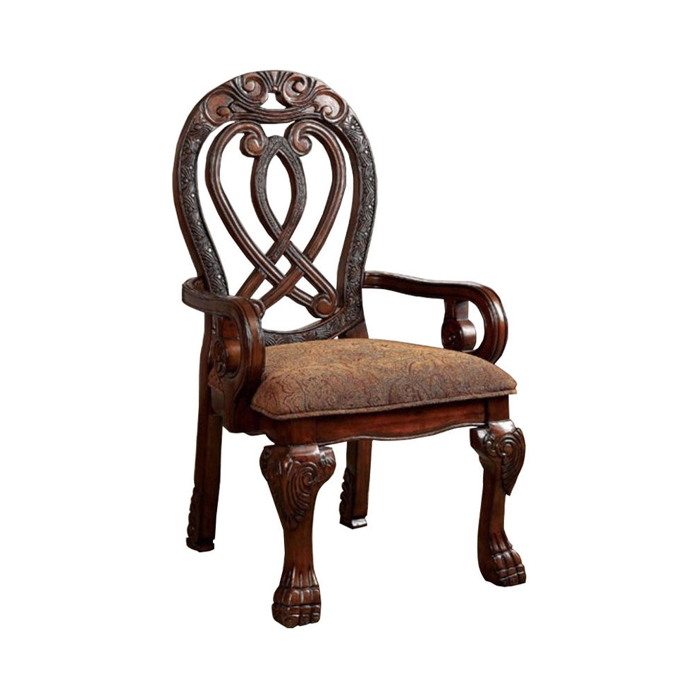 Wyndmere Traditional Arm Chair, Cherry Finish, Set Of 2 By Benzara | Armchairs |  Modishstore  - 2