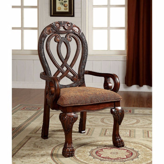 Wyndmere Traditional Arm Chair, Cherry Finish, Set Of 2 By Benzara | Armchairs |  Modishstore 