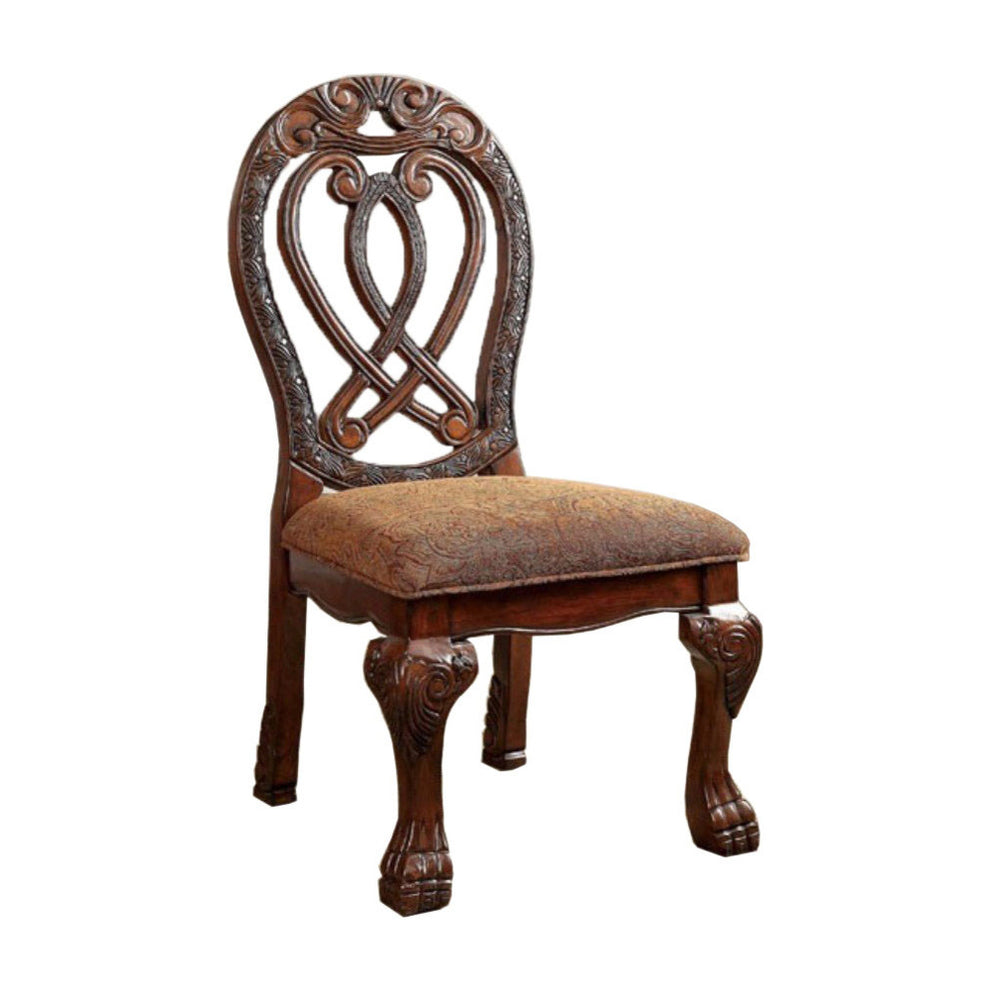 Wyndmere Traditional Side Chair, Cherry Finish, Set Of 2  By Benzara | Armchairs |  Modishstore  - 3