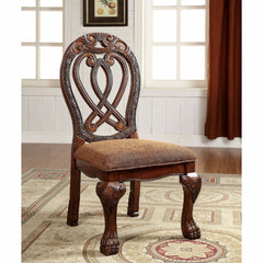 Wyndmere Traditional Side Chair, Cherry Finish, Set Of 2  By Benzara