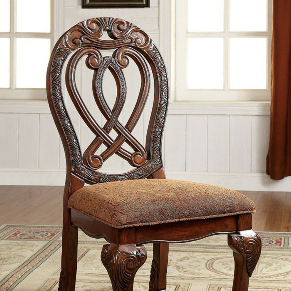 Wyndmere Traditional Side Chair, Cherry Finish, Set Of 2  By Benzara | Armchairs |  Modishstore  - 2