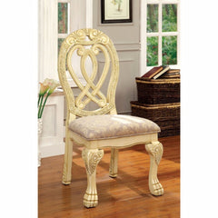 Wyndmere Traditional Side Chair, Cream Finish, Set Of 2  By Benzara
