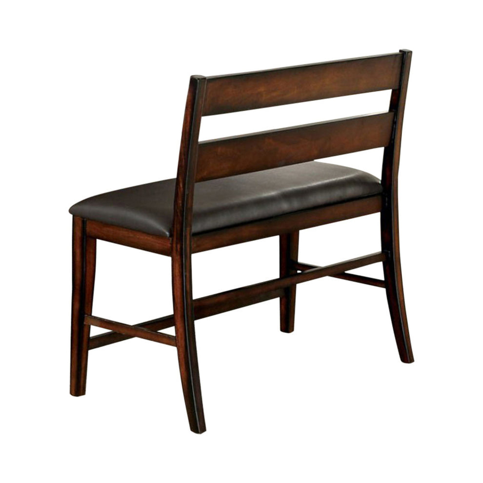 Dickinson Ii Cottage Counter Height Bench Dark Cherry Finish By Benzara | Benches |  Modishstore  - 2