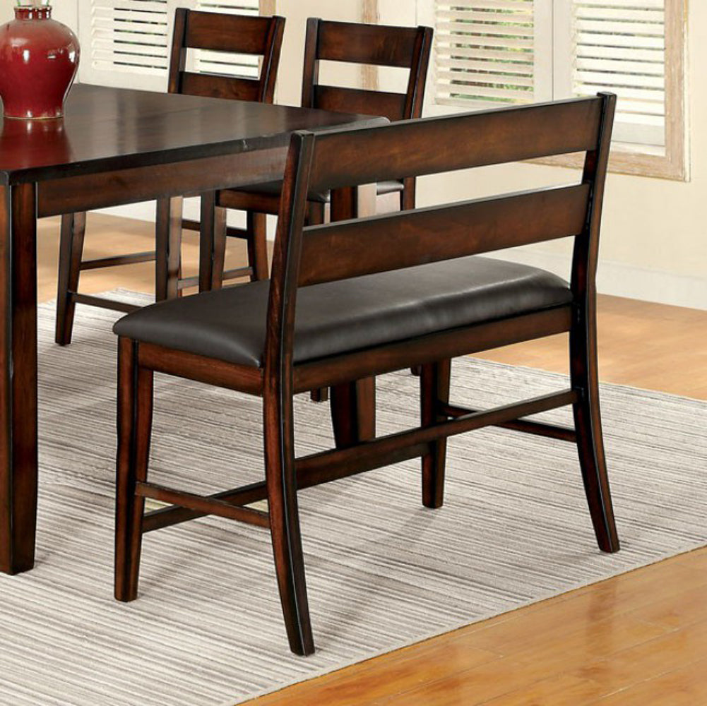 Dickinson Ii Cottage Counter Height Bench Dark Cherry Finish By Benzara | Benches |  Modishstore 