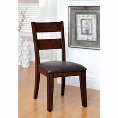Dickinson I Cottage Side Chair Withpu Seat, Dark Cherry, Set Of 2  By Benzara