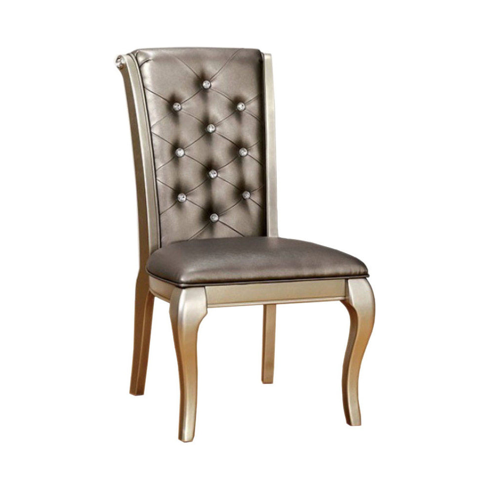 Amina Contemporary Side Chair Silver Finish, Set Of 2 By Benzara | Armchairs | Modishstore - 2
