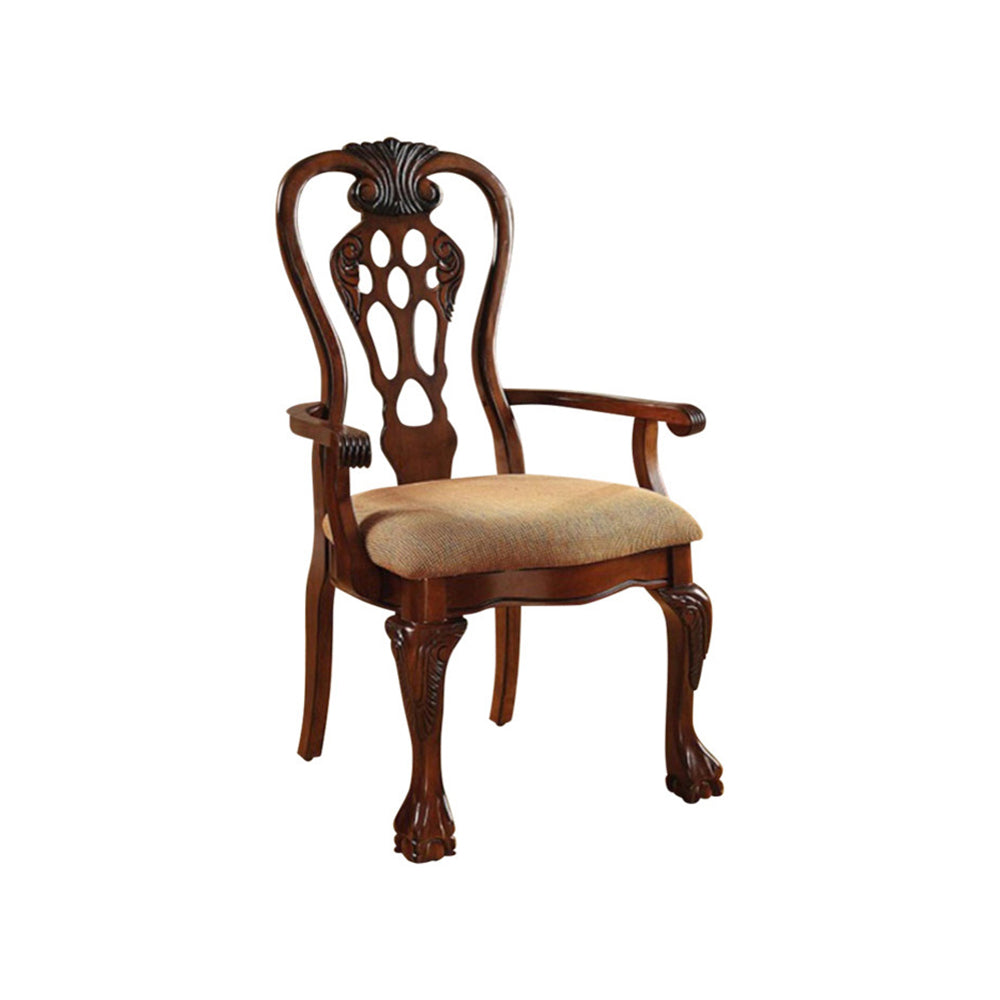 George Town Traditional George Town Arm Chair, Set Of 2, Cherry Finish By Benzara | Armchairs | Modishstore - 2