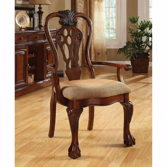 George Town Traditional George Town Arm Chair, Set Of 2, Cherry Finish By Benzara | Armchairs | Modishstore