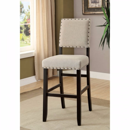 Sania Ii Rustic Bar Chair In Ivory Linen, Black Set Of 2  By Benzara | Armchairs |  Modishstore 