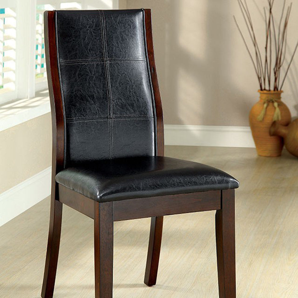 Townsend I Transitional Side Chair, Brown Cherry Finish, Set Of 2 By Benzara | Side Chairs |  Modishstore  - 3
