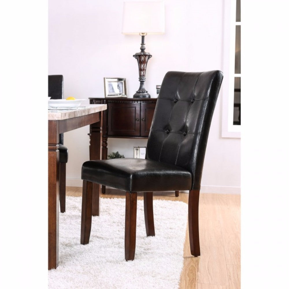 Marstone Transitional Side Chair, Brown Cherry & Black, Set Of 2 By Benzara | Side Chairs |  Modishstore 