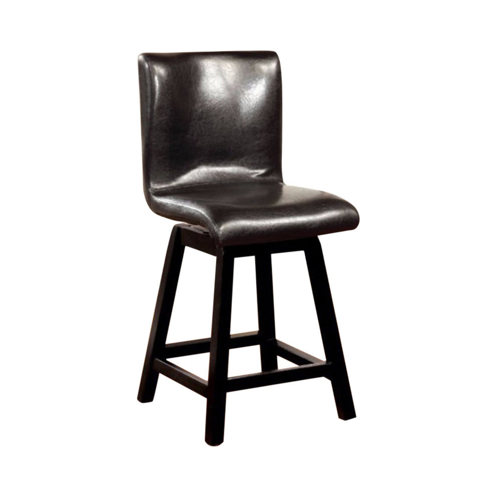 Hurley 180O Swivel Counter Height Chair, Black Finish, Set Of 2  By Benzara | Armchairs |  Modishstore  - 3