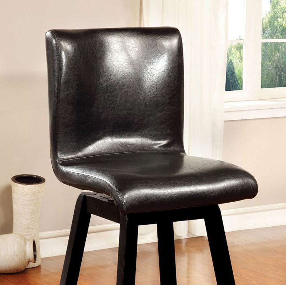 Hurley 180O Swivel Counter Height Chair, Black Finish, Set Of 2  By Benzara | Armchairs |  Modishstore  - 2