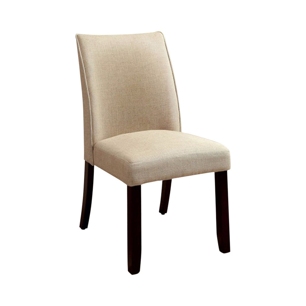 Cimma Contemporary Side Chair, Ivory & Espresso, Set Of 2 By Benzara | Side Chairs |  Modishstore  - 2