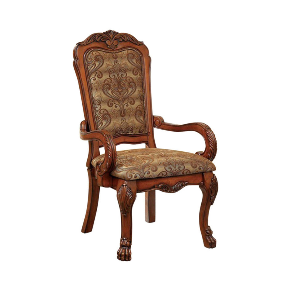 Medieve Arm Chair Seat - Cal Foam, Antique Oak Finish, Set Of Two By Benzara | Armchairs | Modishstore - 2