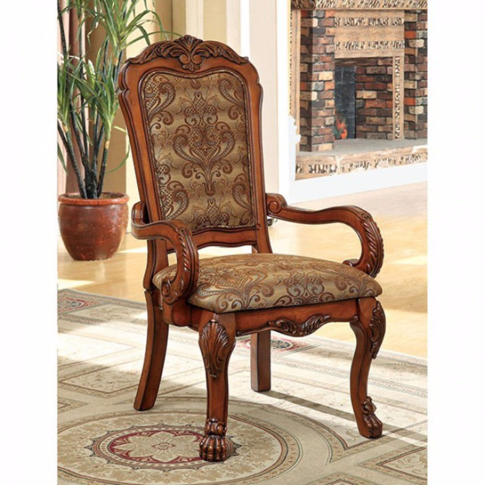 Medieve Arm Chair Seat - Cal Foam, Antique Oak Finish, Set Of Two By Benzara | Armchairs | Modishstore