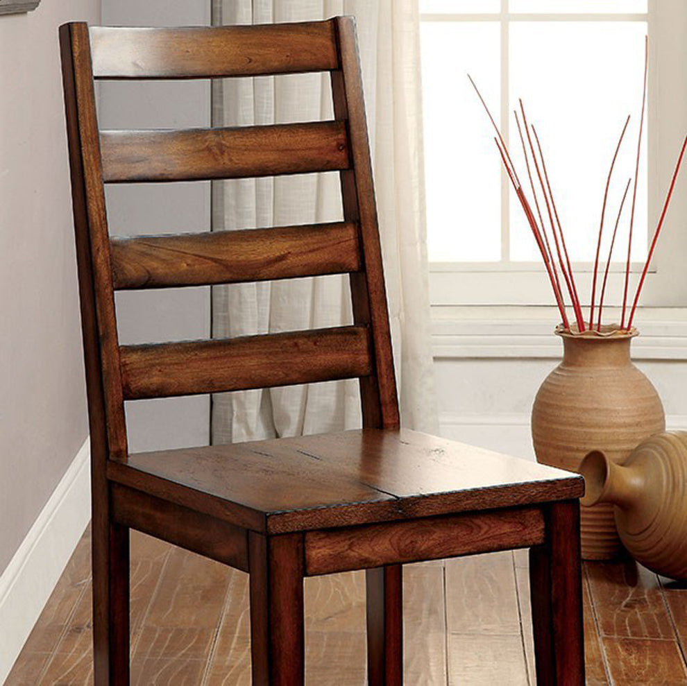 Maddison Contemporary Side Chair, Tobacco Oak Finish, Set Of 2 By Benzara | Side Chairs |  Modishstore  - 3