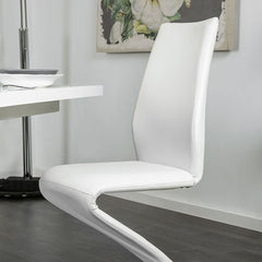 Midvale Contemporary Z-Shaped Side Chair, White, Set Of 2  By Benzara