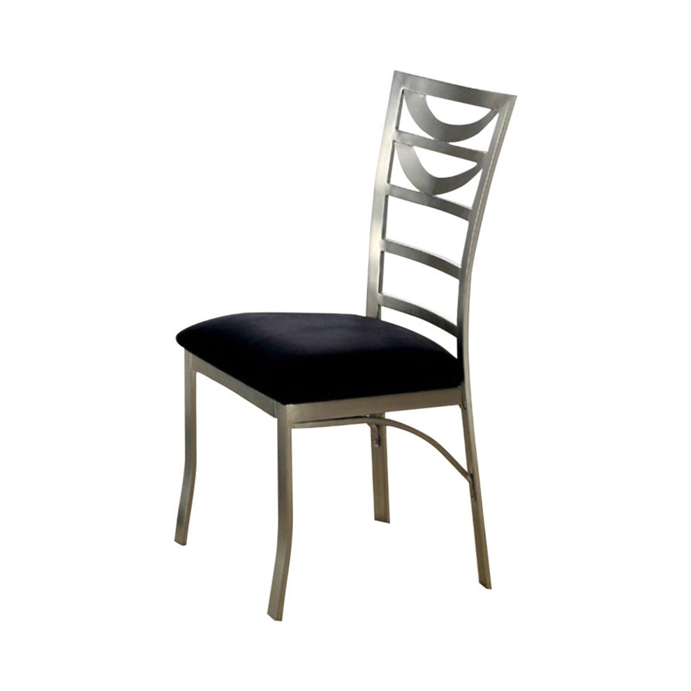 Roxo Contemporary Side Chair With Black Micro Fabric Cushion, Set Of 2  By Benzara | Armchairs |  Modishstore  - 2