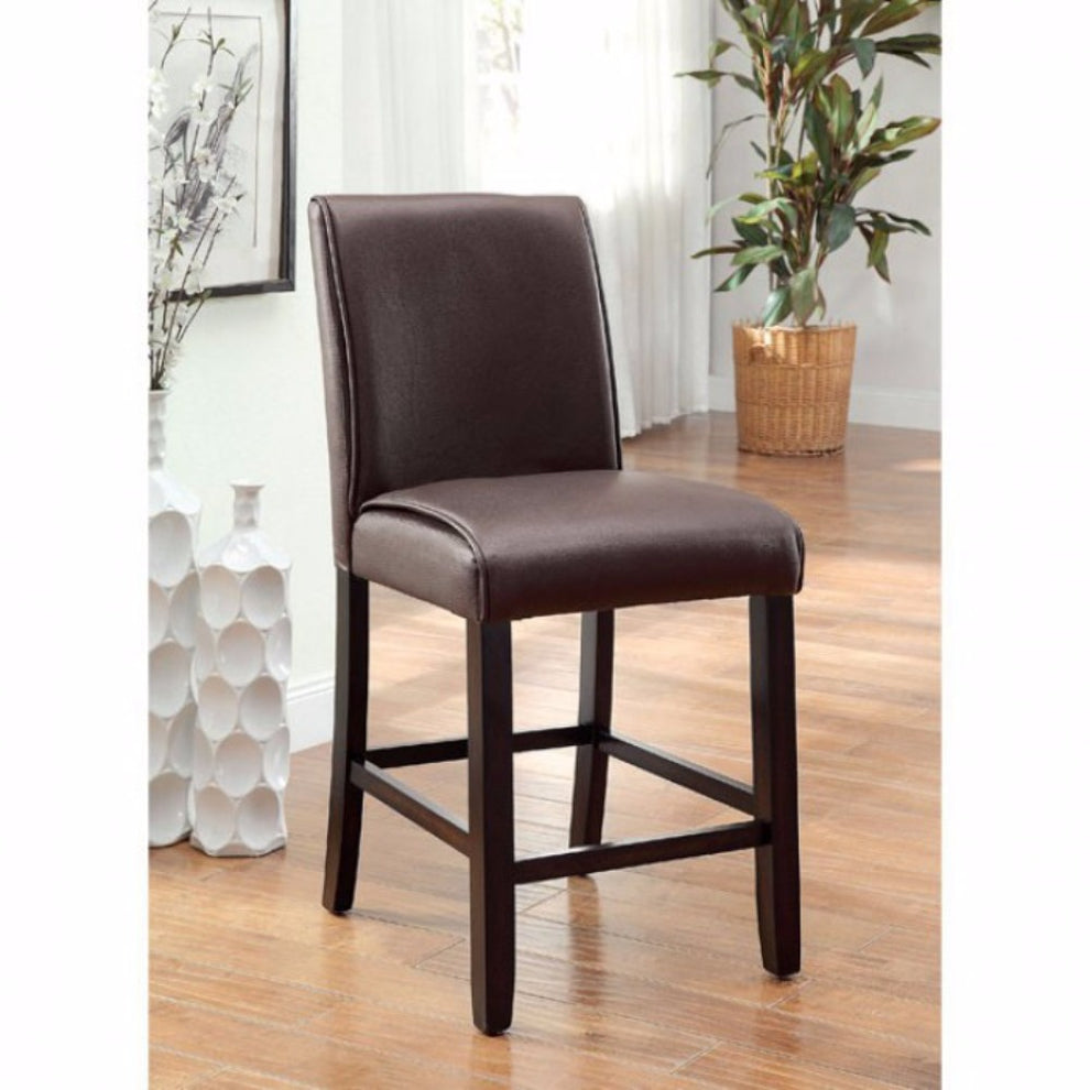 Gladstone Ii Counter Height Chair, Dark Walnut Finish, Set Of 2  By Benzara | Armchairs |  Modishstore  - 3