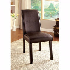 Gladstone I Contemporary Side Chair, Dark Walnut Finish, Set Of 2 By Benzara