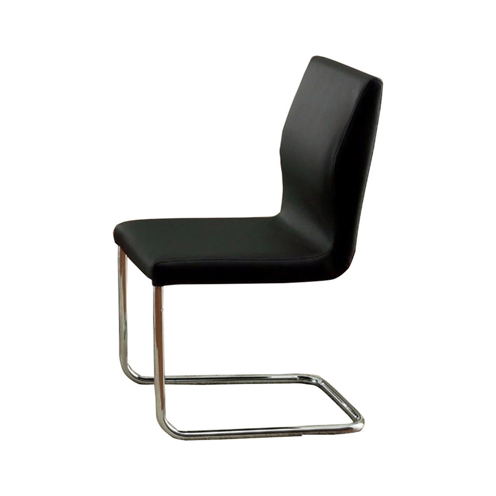 Lodia I Contemporary Side Chair With Black Pu, Set Of 2  By Benzara | Armchairs |  Modishstore  - 2