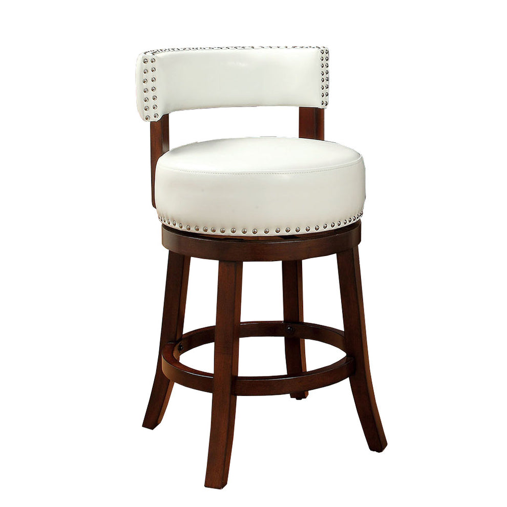 Shirley Contemporary 24" Barstool Withpu Cushion, White Finish  By Benzara | Bar Stools & Table |  Modishstore  - 2