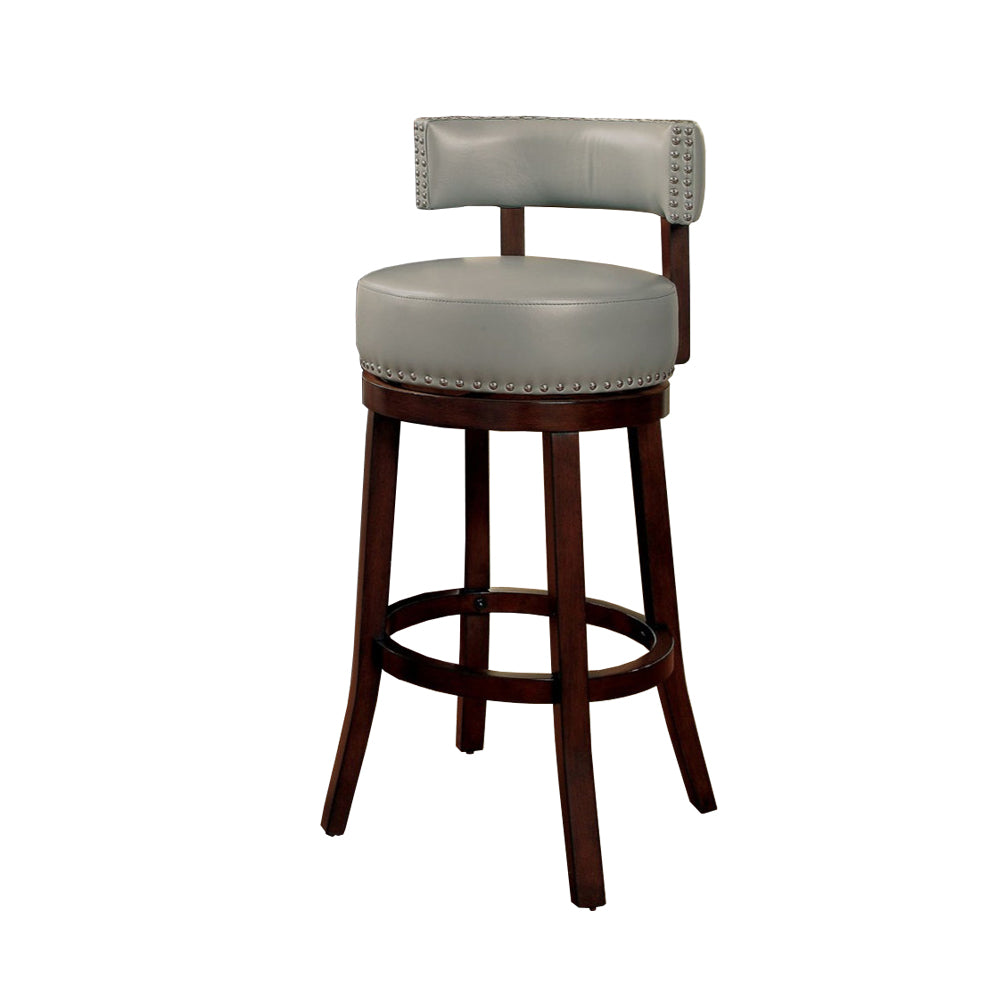 Shirley 29" Barstool Withpu Cushion, Gray Finish, Set Of 2  By Benzara | Bar Stools & Table |  Modishstore  - 2