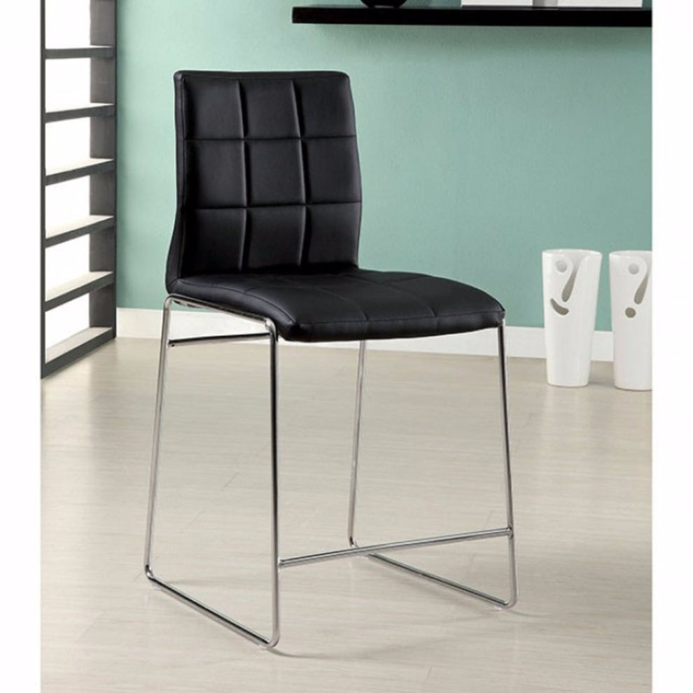 Kona Ii Contemporary Counter Height Chair, Black Finish, Set Of Two  By Benzara | Armchairs |  Modishstore  - 3