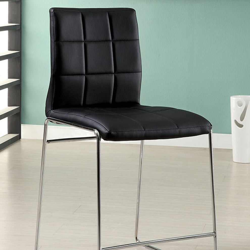 Kona Ii Contemporary Counter Height Chair, Black Finish, Set Of Two  By Benzara | Armchairs |  Modishstore  - 4