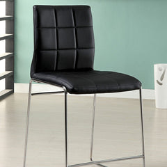 Kona Ii Contemporary Counter Height Chair, Black Finish, Set Of Two  By Benzara