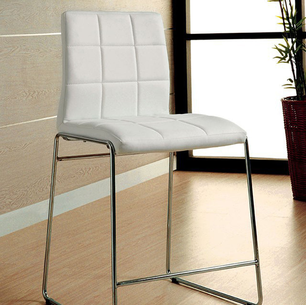 Kona Ii Contemporary Counter Height Chair, White Finish, Set Of 2  By Benzara | Armchairs |  Modishstore  - 4
