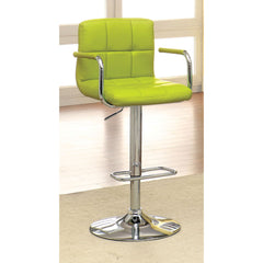 Corfu Contemporary Bar Stool With Arm In Yellow Pu  By Benzara