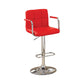 Corfu Contemporary Bar Stool With Arm In Red Pu  By Benzara | Bar Stools & Table |  Modishstore  - 2