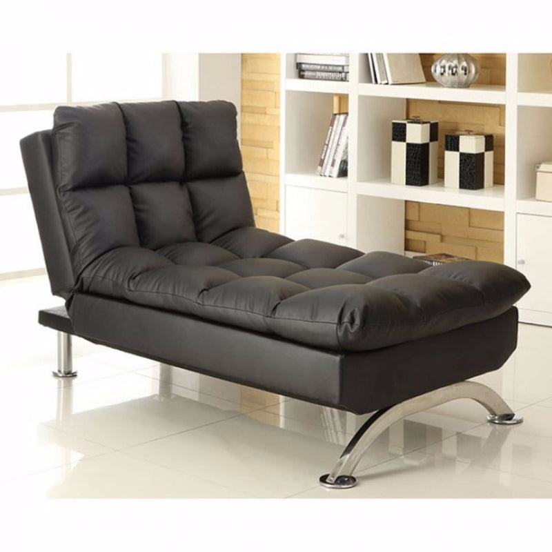 Sophisticatedly Designed Contemporary Leatherette Chaise, Black By Benzara | Chairs & Recliners |  Modishstore  - 2
