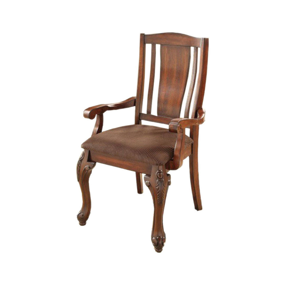 Johannesburg I Traditional Arm Chair, Brown Cherry, Set Of 2 By Benzara | Armchairs | Modishstore - 2