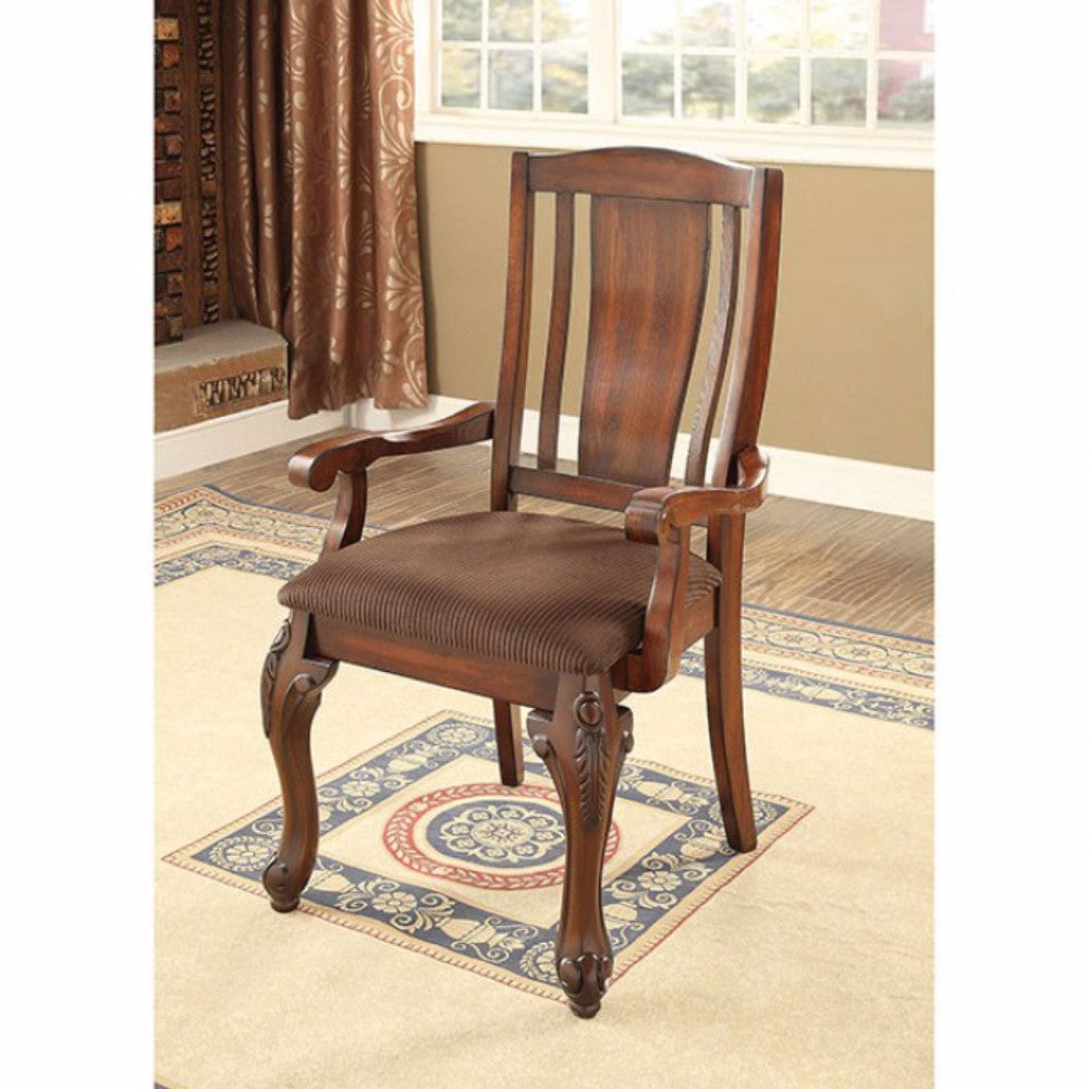 Johannesburg I Traditional Arm Chair, Brown Cherry, Set Of 2 By Benzara | Armchairs | Modishstore