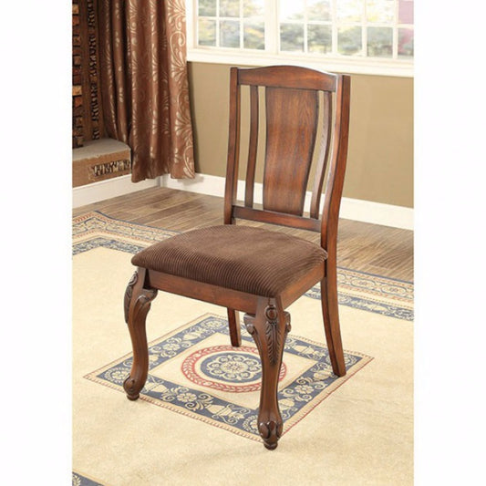 Johannesburg I Traditional Side Chair, Brown Cherry, Set Of 2 By Benzara | Armchairs | Modishstore