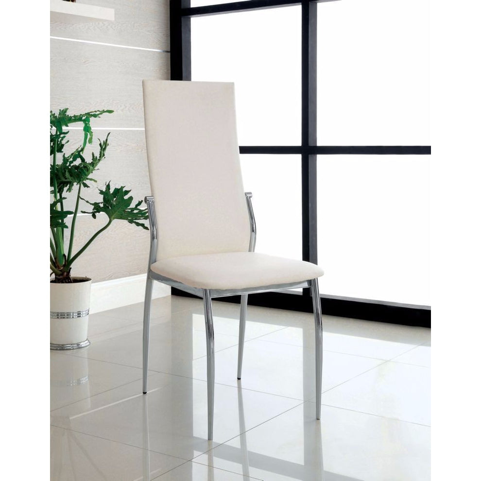 Kalawao Contemporary Side Chair, White Finish, Set Of 2  By Benzara | Armchairs |  Modishstore  - 3
