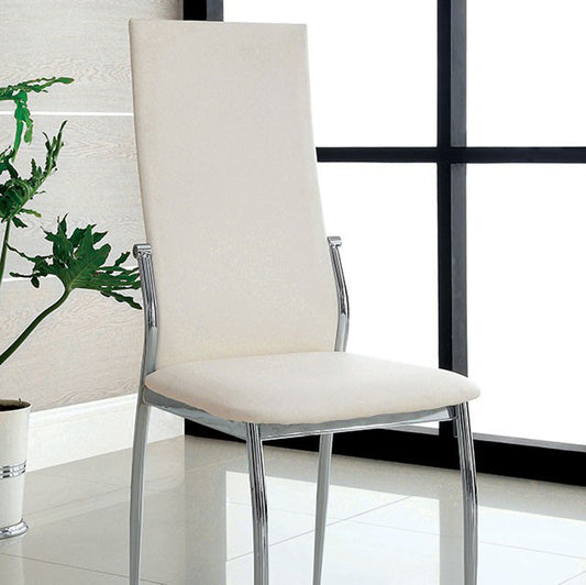 Kalawao Contemporary Side Chair, White Finish, Set Of 2  By Benzara | Armchairs |  Modishstore 