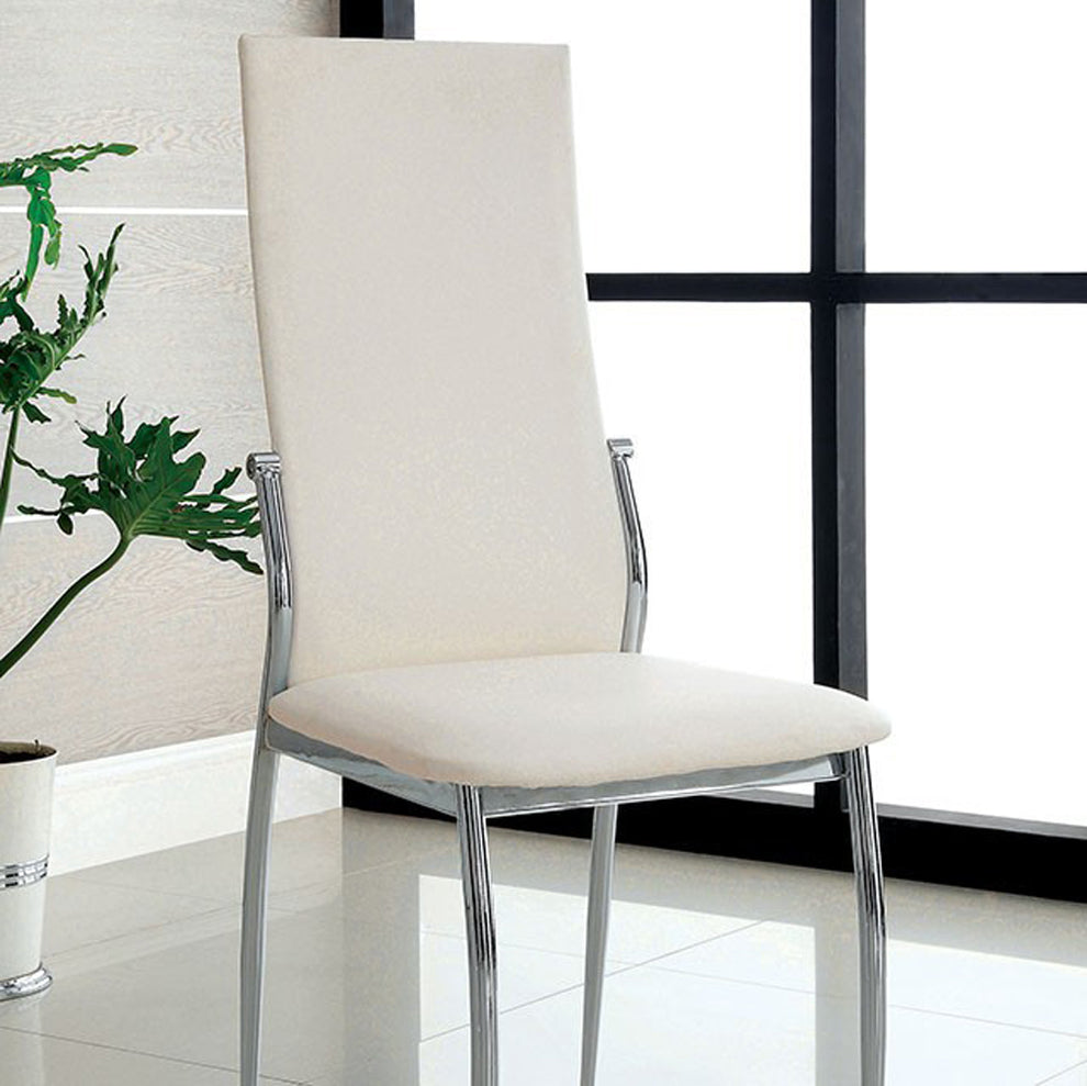 Kalawao Contemporary Side Chair, White Finish, Set Of 2  By Benzara | Armchairs |  Modishstore  - 4