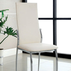 Kalawao Contemporary Side Chair, White Finish, Set Of 2  By Benzara