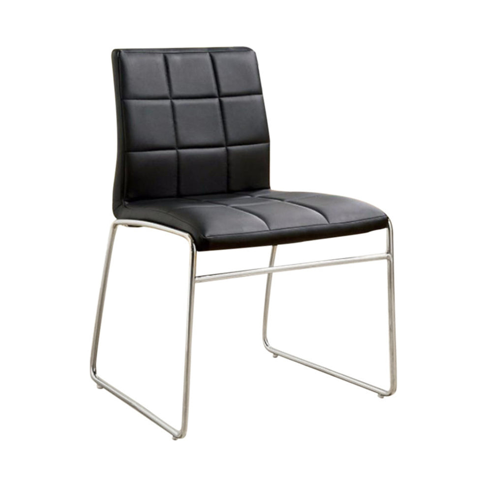 Oahu Contemporary Side Chair With Steel Tube, Black Finish, Set Of 2  By Benzara | Armchairs |  Modishstore  - 2
