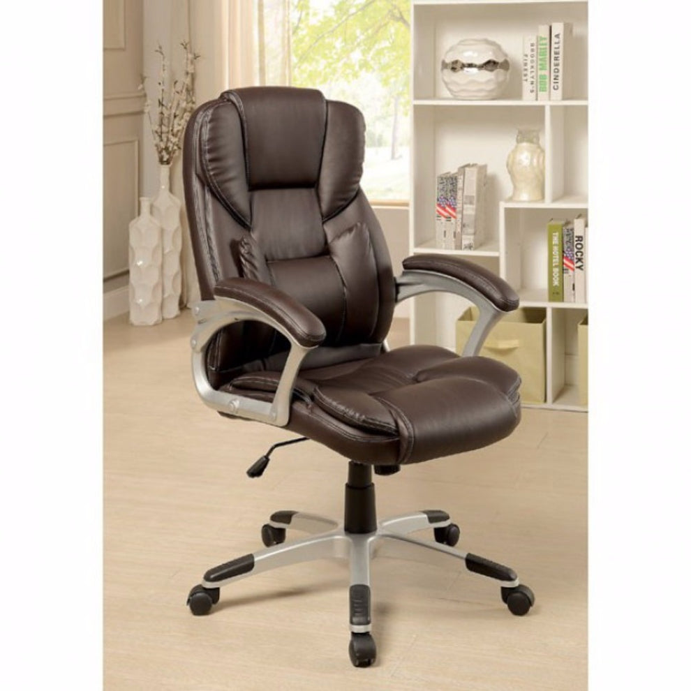 Sibley Contemporary Office Chair, Brown Finish  By Benzara | Office Chairs |  Modishstore  - 2